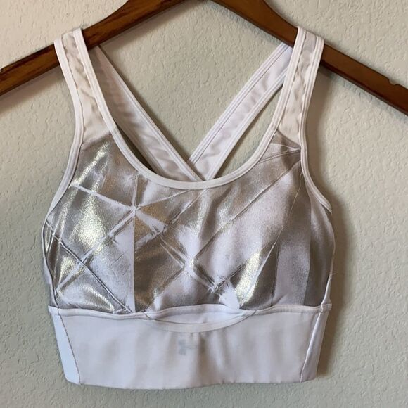 Under Armor Silver Compression Sports Bra XS - Picture 1 of 6